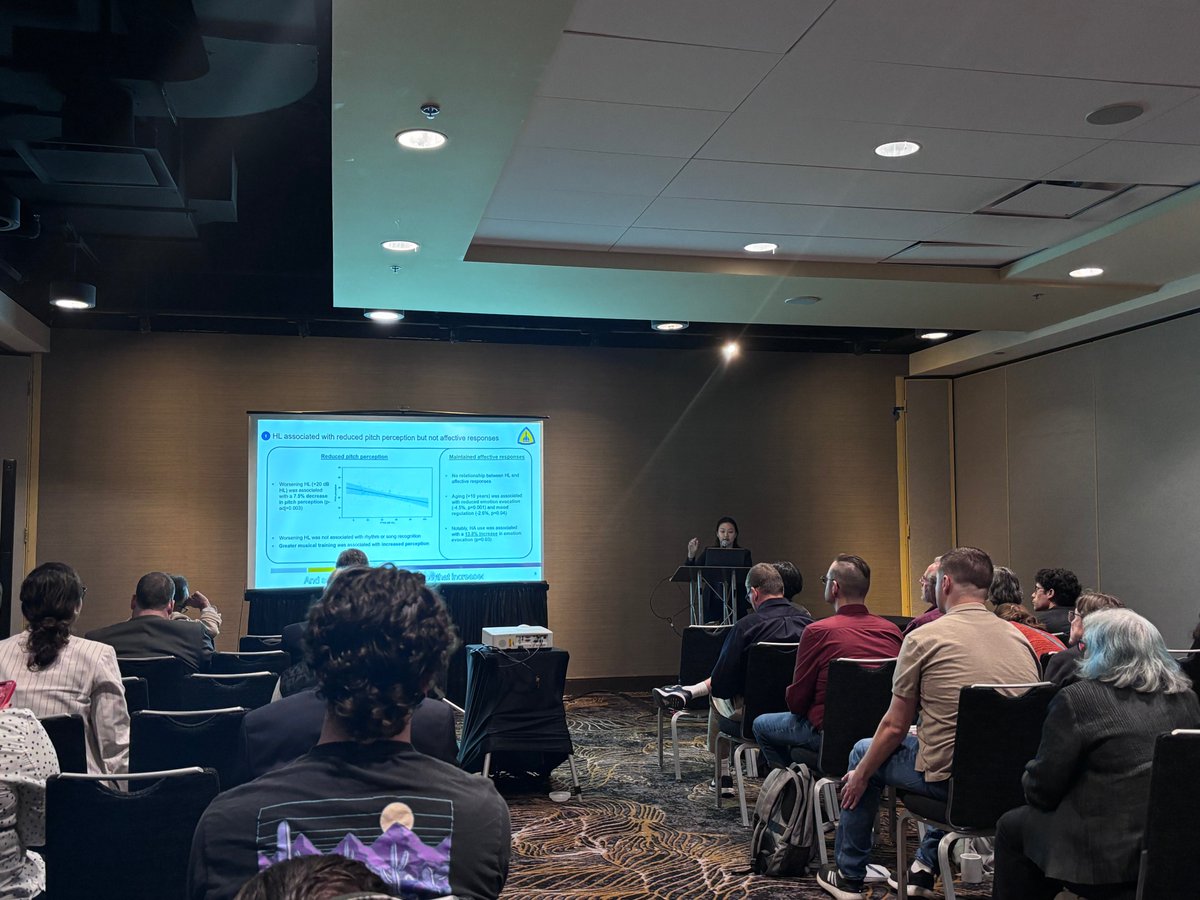 Penn_ENT's tweet photo. Penn at #ASA2026 🎤 Dr. Chern and student researcher Emily Gao sharing exciting work on music perception and hearing loss. https://t.co/94pqelrDHV
