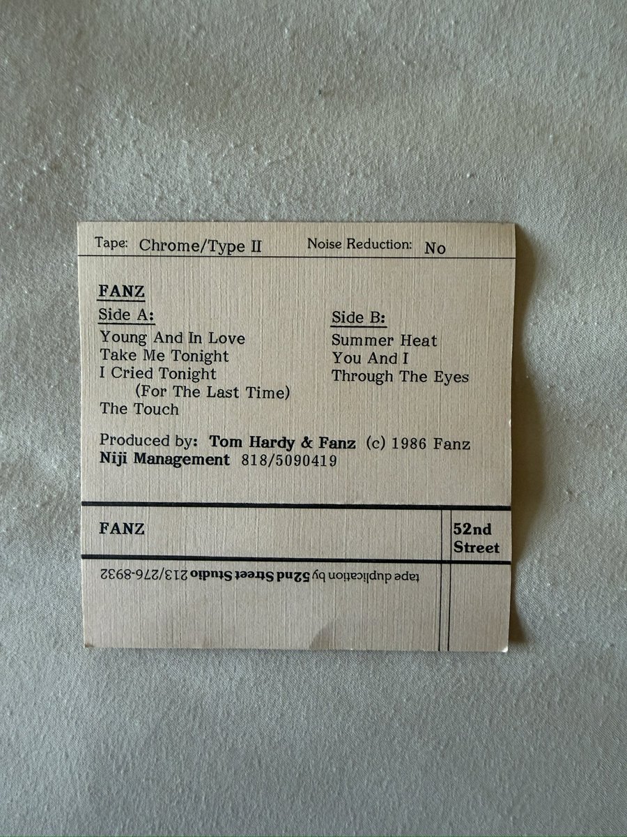 GlamRocker1990's tweet photo. INSANELY RARE Fanz - Fanz 1986 Demo Cassette. https://t.co/ILH0i91z8v