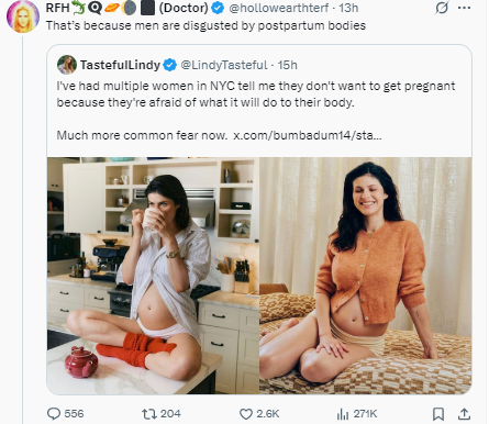 hijackhypergamy's tweet photo. This is a western woman problem.

In Japan, the pregnant women bounce back in a matter of months. They (government) sets them up with nutrition and exercise classes as soon as they get pregnant.

They offer and build cohort groups with women birthing in same time period and they usually remain close for the entire lives of their children.

Weight is controlled through pregnancy and they bounce right back right after the birth, seemingly effortlessly.