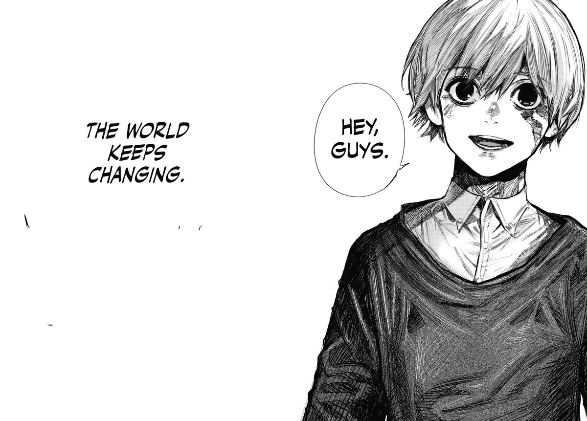 bbyalubam's tweet photo. its jut like what the absurdist sad clown said the world just is ❤️

Easily favoite manga i’ve read the past 2 days, so much life so much happiness and #stromre finally time to start og tokyo ghoul. so much i didnt know id like❤️‍🩹 https://t.co/8sVu52XArw