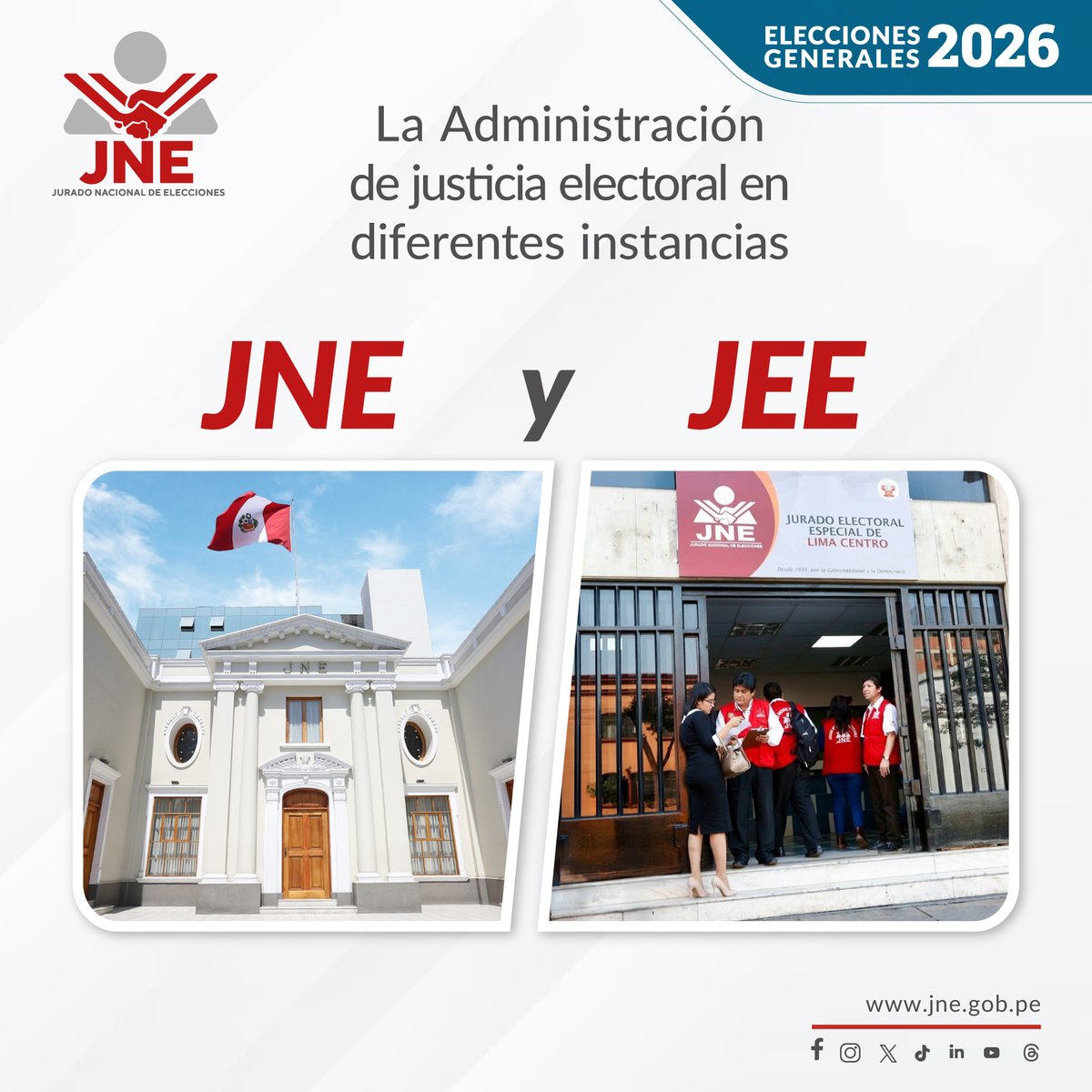 JNE_Peru's tweet photo. #JNEteExplica ¿Cómo funciona la administración de justicia electoral en el Jurado Nacional de Elecciones y en los Jurados Electorales Especiales?
#AsíFuncionaElJNE👀
🔎Conocer cómo funciona un proceso electoral es fortalecer la democracia💪🇵🇪 https://t.co/PMUzcC2gdn