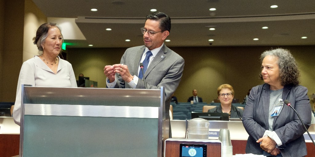 mwdh2o's tweet photo. Welcome to Director Paula Daniels, representing the @LACity,  who was seated this week on Metropolitan's board. Daniels is the executive director of the Los Angeles County Office of Food Systems. Read more:
https://t.co/CRnsvtcTey https://t.co/8i7WgHwRpD