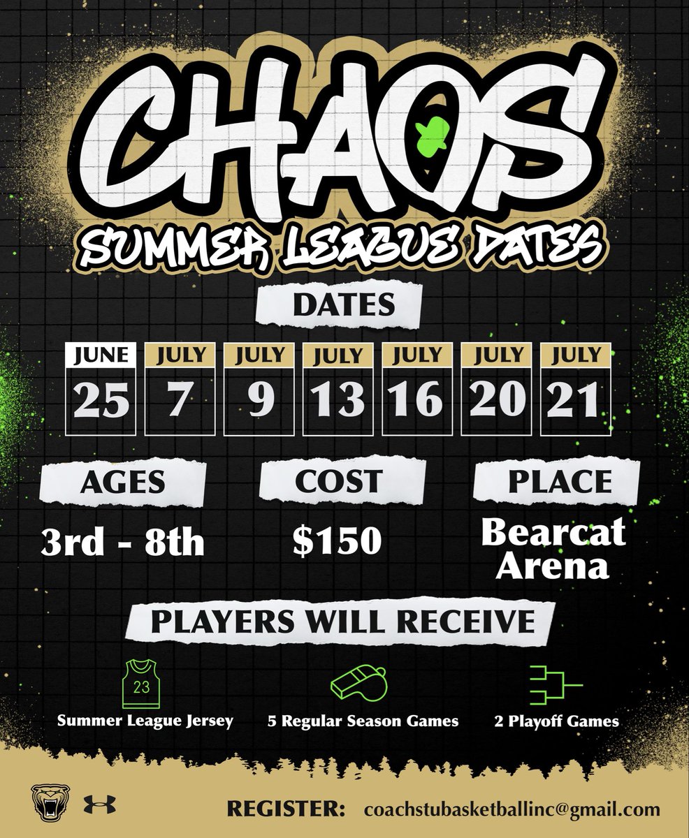 CHSBearcatHoops's tweet photo. Help support Cullman Basketball and come have fun learning the CHAOS way! Register for camp &amp; summer league today! https://t.co/yjBj2F3KU4