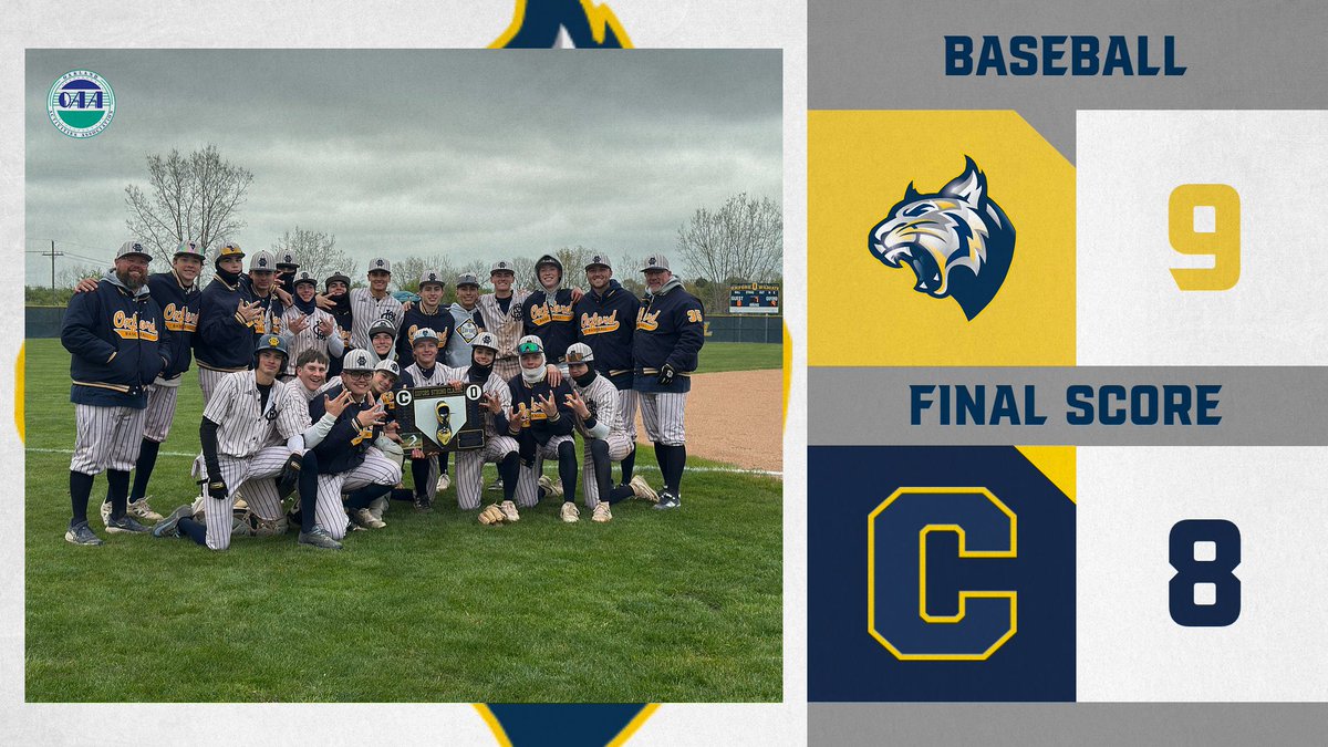 athletic_oxford's tweet photo. Oxford Baseball beats Clarkston today by a 9-8 final score! They win their final OAA Red league series of the season and finish 10-5 in league play and improve to 23-6 overall. They return to play Saturday vs Lapeer for a DH. Go Wildcats! https://t.co/2hhyUP4Eq5