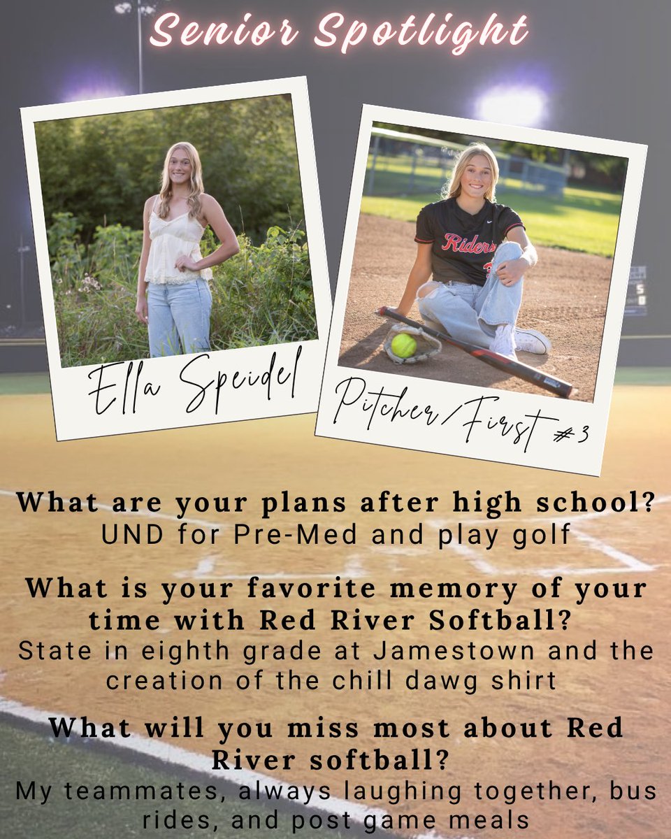 RRHSsoftball's tweet photo. Tomorrow we honor 6 of our Riders! Please join us as we celebrate the amazing careers and accomplishments of our senior softball players! 
📍UND Albrecht Stadium
⏰ 4:30 game, 6:00 ceremony https://t.co/PiSBYnklQ9