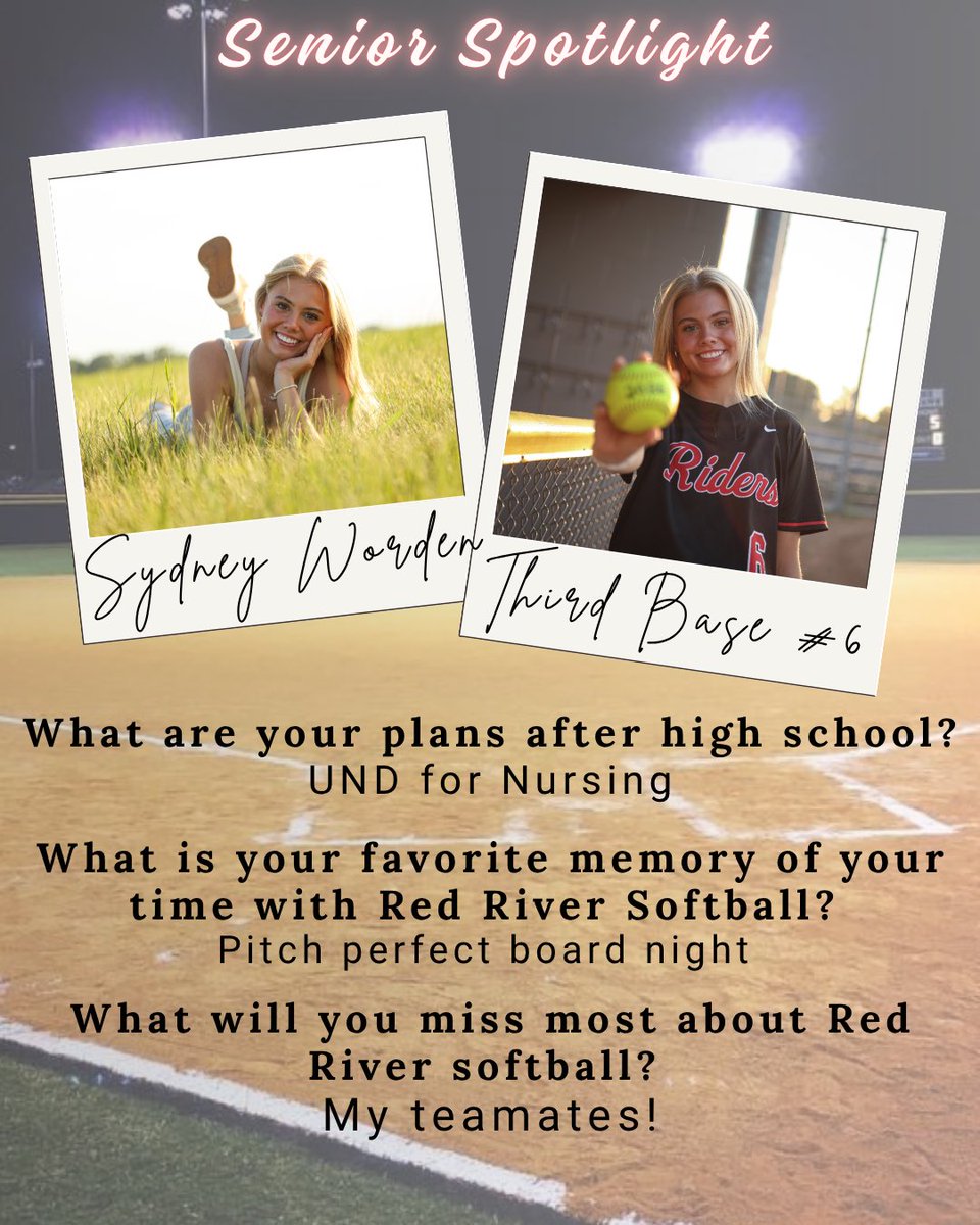 RRHSsoftball's tweet photo. Tomorrow we honor 6 of our Riders! Please join us as we celebrate the amazing careers and accomplishments of our senior softball players! 
📍UND Albrecht Stadium
⏰ 4:30 game, 6:00 ceremony https://t.co/PiSBYnklQ9