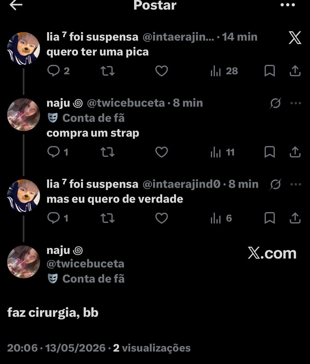 lia ⁷ foi suspensa tweet media