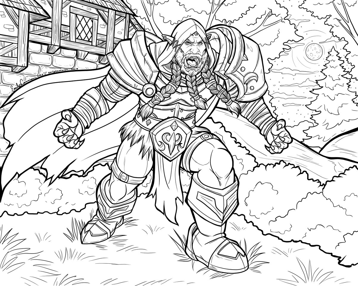 ECIllustrator's tweet photo. Finished my stream, did a lineart of Paga the half-orc, a WoW commission <3 #worldofwarcraft #wowart https://t.co/K7njo3fwr6