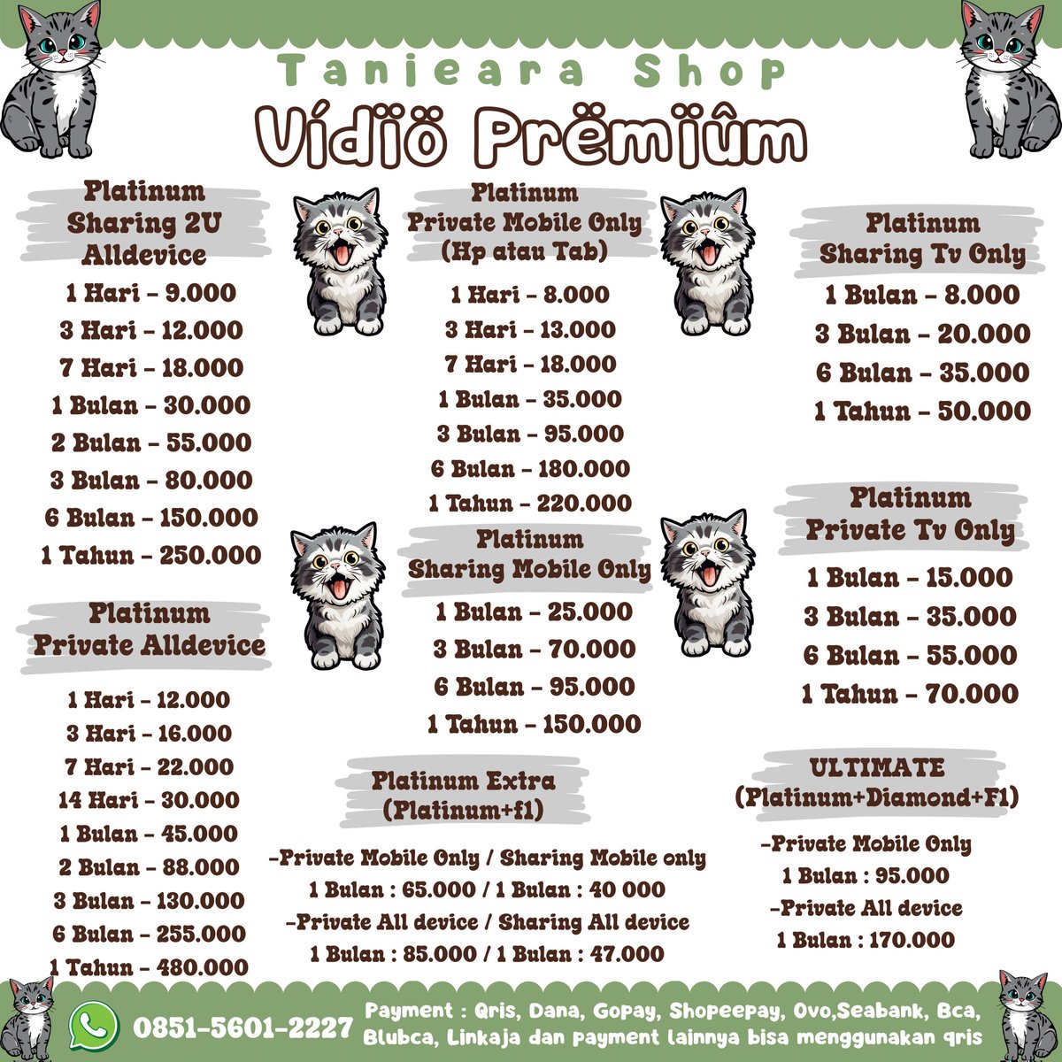 Tanieara | qris, fastresp wa & testi 200++ di bio tweet media