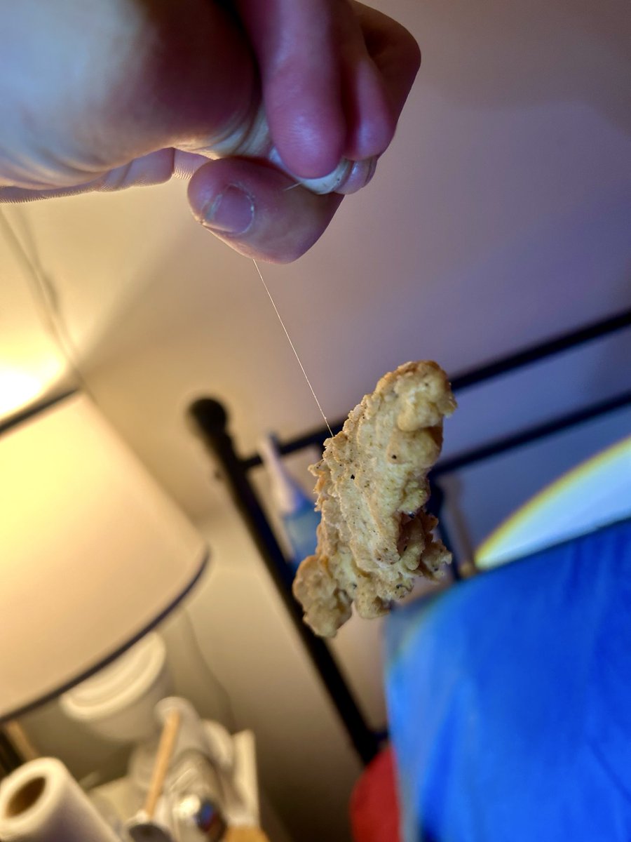 tspohn's tweet photo. @CaptainDs went through the drive through yesterday about 7pm EST ordered some food. I have always loved y’all’s chicken tenders. Got home and started eating my chicken tenders and found a hair fried into my chicken. I was able to hold the entire tender up by the sting of hair. https://t.co/GrvsB4Orr9