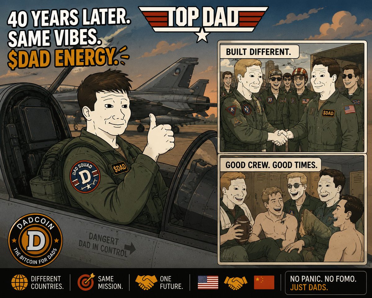 SimopLabs's tweet photo. 40 years later…
still the coolest dad in the neighborhood. ✈️🍺
Some people watched Top Gun.
solana:CowyrEtbMX5oT211m3u9ayaBcTknsP2wh2zMWghbpump  turned it into a personality trait.

solana:CowyrEtbMX5oT211m3u9ayaBcTknsP2wh2zMWghbpump energy.
CA: CowyrEtbMX5oT211m3u9ayaBcTknsP2wh2zMWghbpump

@dadcoinx

#Dadcoin #TopGun #TomCruise #BitcoinForDads #Solana #Memecoin #DadLore #CryptoTwitter #Wojak #MemeCoinSeason