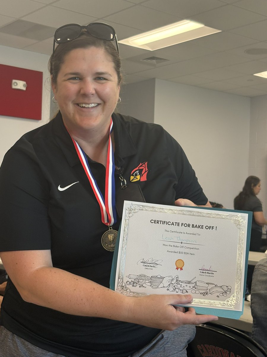dvtrainers's tweet photo. Our Spring 2026 Dessert Champ🥇🥳🍰 Congratulations Coach Thompson!! https://t.co/C3M6eRwZbq