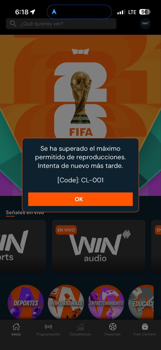 donharoldc's tweet photo. increible que uno pague 50k mensuales y no pueda tener por lo menos 2 dispositivos al tiempo @WinSportsTV ladrones https://t.co/L9HaGiCuSD