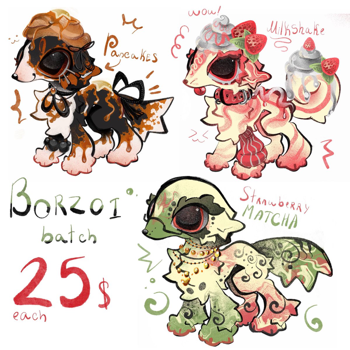 SHARKKREEF's tweet photo. I asked myself the question "what kind of food could borzoi be.." and that's how this batch was created!!
https://t.co/bRGZdWR6xx
#adopable #toyhouse https://t.co/wW7saIxT9i