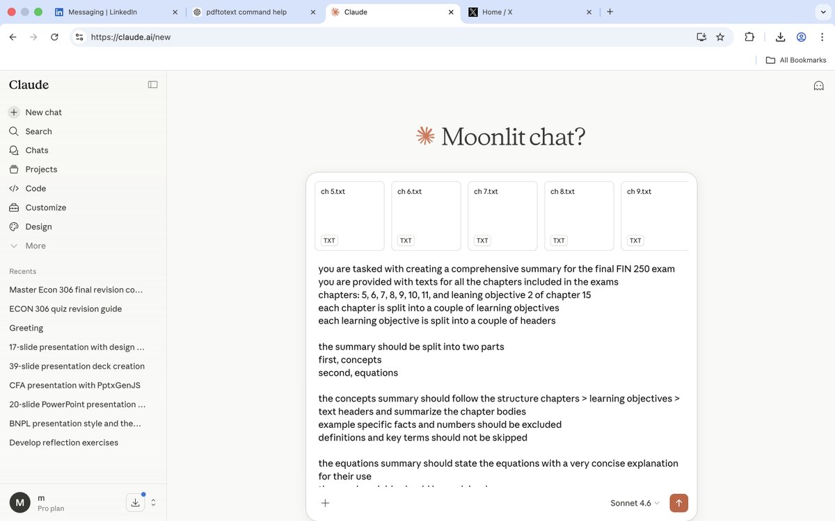 mohd_assanani's tweet photo. spent ~15 mins writing the prompt for a comprehensive revision summary. this stuff is really so much fun :)
it used up half my limit to generate a ~950 line summary text file. i looked over it and it is pretty good :D https://t.co/1sHusQKMb7