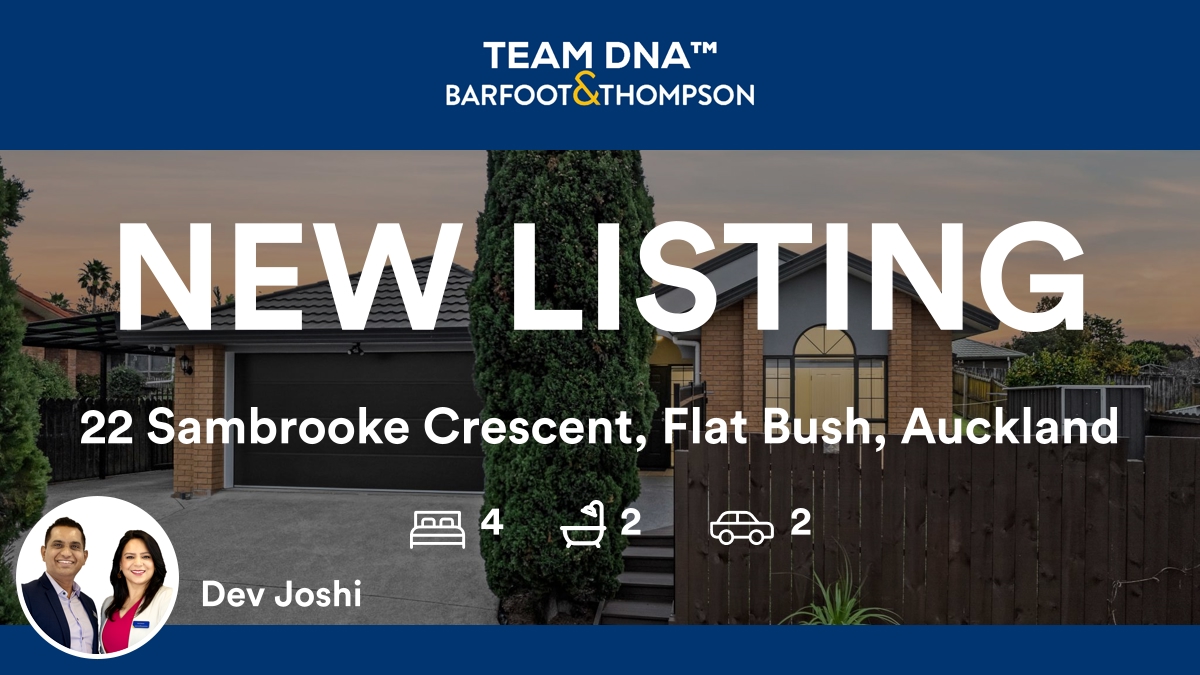 DevJoshiNZ's tweet photo. 🛌 4 🛀 2 🚘 2
📍 22 Sambrooke Crescent, Flat Bush, Auckland

TOP SALESPERSON &amp; TEAM
TEAM DNA - Dev &amp; Anju, We are your #1 Choice! 
Award-Winning Real Estate Duo | South &amp; East Auckland Experts
📞 0224193400 / 0225889878 now!

#TEAMDNA...
https://t.co/hJYvAN5RLm https://t.co/6REJhAtTfu