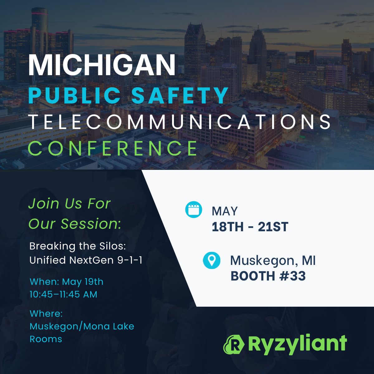 Ryzyliant's tweet photo. We look forward to seeing you at MPSTC next week! 

Don’t miss our session, Breaking the Silos: Unified NextGen 9‑1‑1, happening May 19.

#PublicSafety #NG911 #CAD #EmergencyCommunications #HybridCloud #EaaS #Ryzyliant #MPSTC #EdgeUnifiedDesktop https://t.co/GXyUMbrRl5