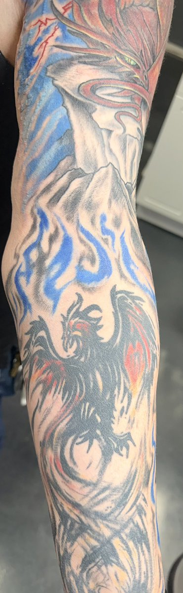 BrandonTheHeel's tweet photo. Finally finished up my left arm.
#InkTherapy #Tattoo https://t.co/vqM5CU0Rum