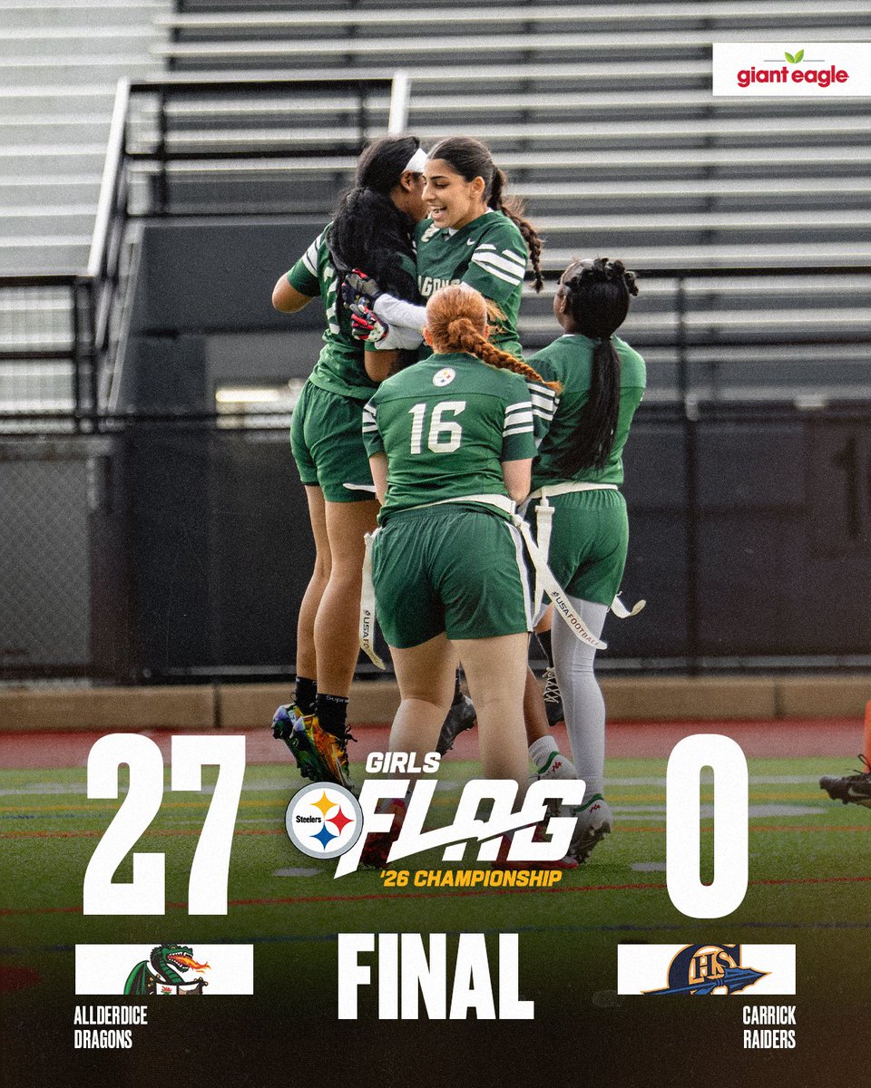 SteelersYouthFB's tweet photo. The Allderdice Dragons are your City League Champs 🎉 @GiantEagle https://t.co/tp6ApoNEXK