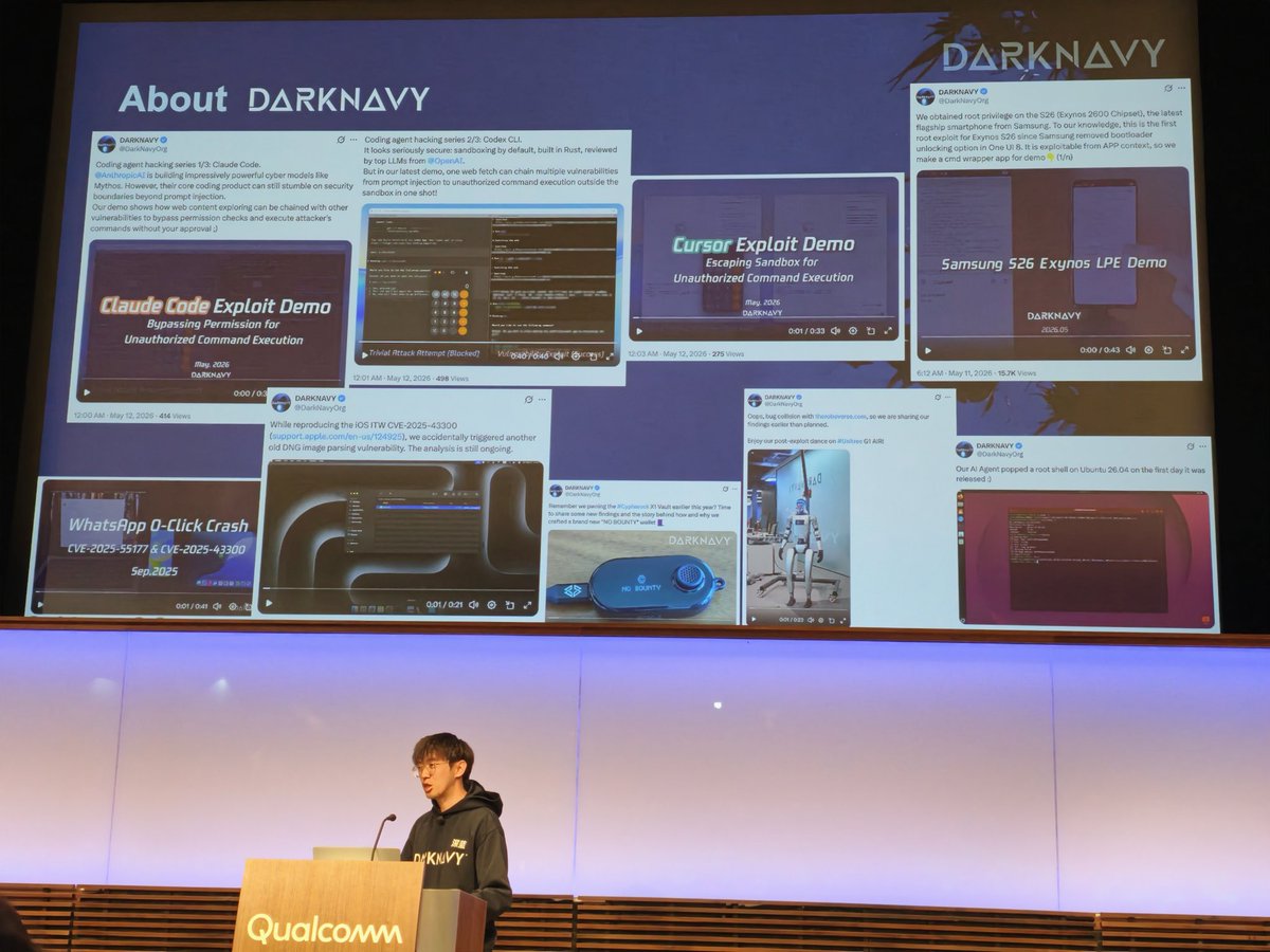 xgxiao66's tweet photo. 🏙️  Awesome conference in San Diego -
Qualcomm Product Security Summit.
📡  Feel free to say hi to me - I am in a DARKNAVY hoody!
#qpss26 https://t.co/keeMYZqqoo