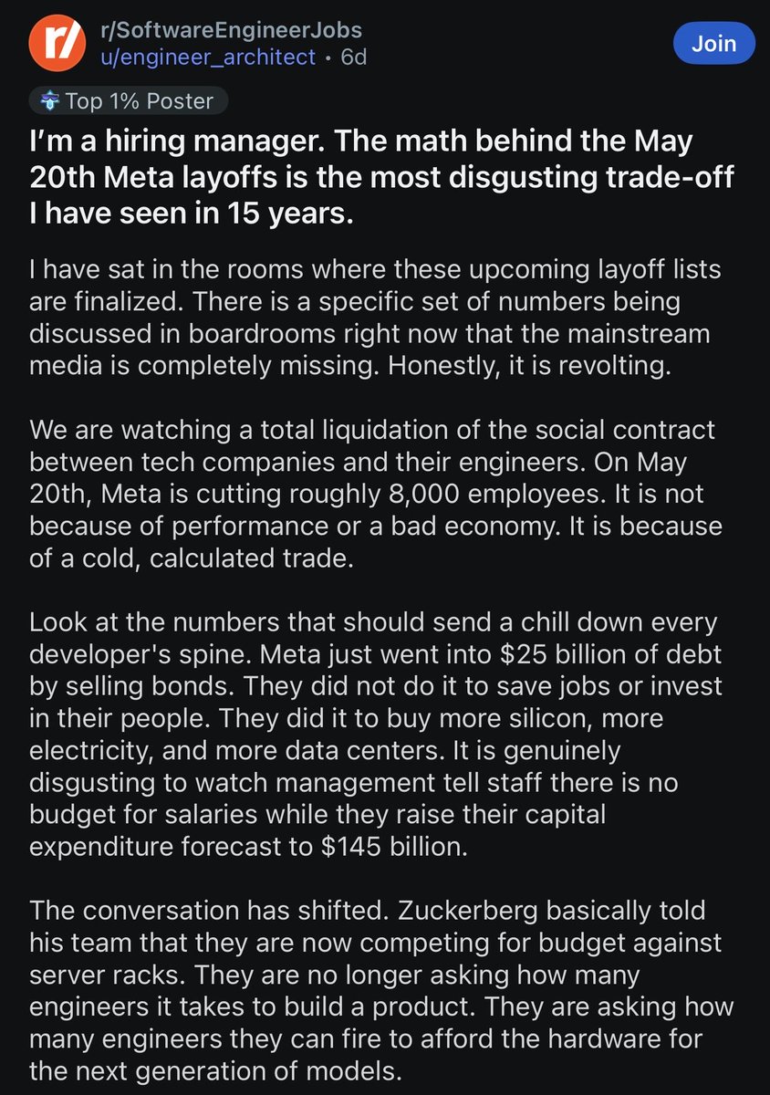 marktanft's tweet photo. In 2026, you are not being replaced by AI that writes better code. You are being replaced by the cost center you represent. https://t.co/tditAYSrRZ