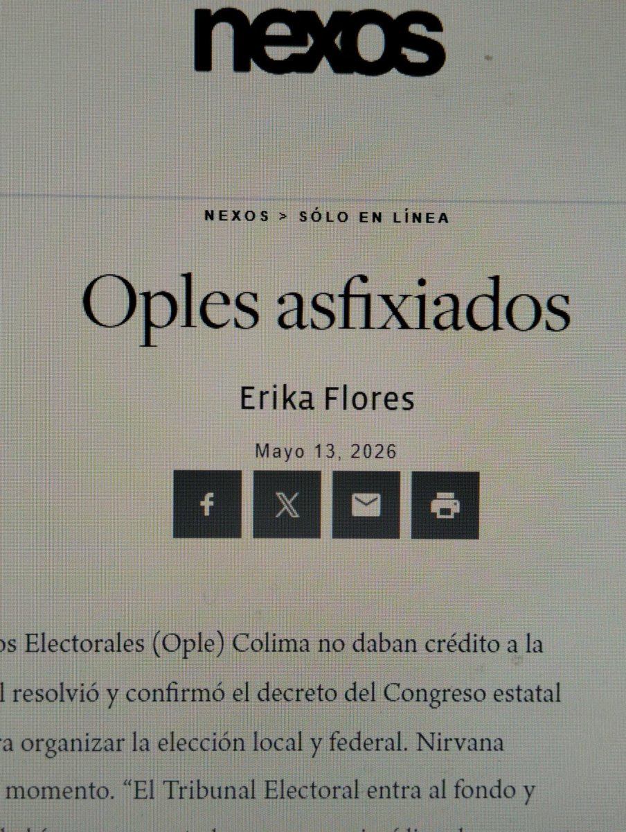 ReporteraErikaF's tweet photo. Xq se enojaron gobernantes de estados con #reformaelectoral 2014 y #oples pagaron el costo? @MarcoBanos
Contexto: #EleccionesMexico2027
Investigación publicada hoy en @nexosmexico Leer aquí:
https://t.co/sT5NVwCohF https://t.co/a5ZyFmjPJA