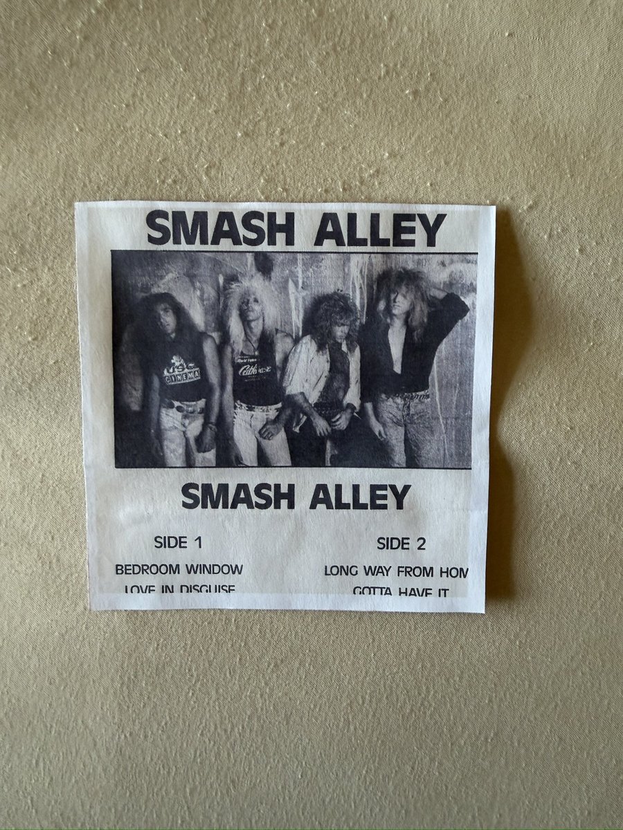 GlamRocker1990's tweet photo. INSANELY RARE Smash Alley (CH) - Smash Alley 1988 Demo Cassette. https://t.co/XOuThYYx0I
