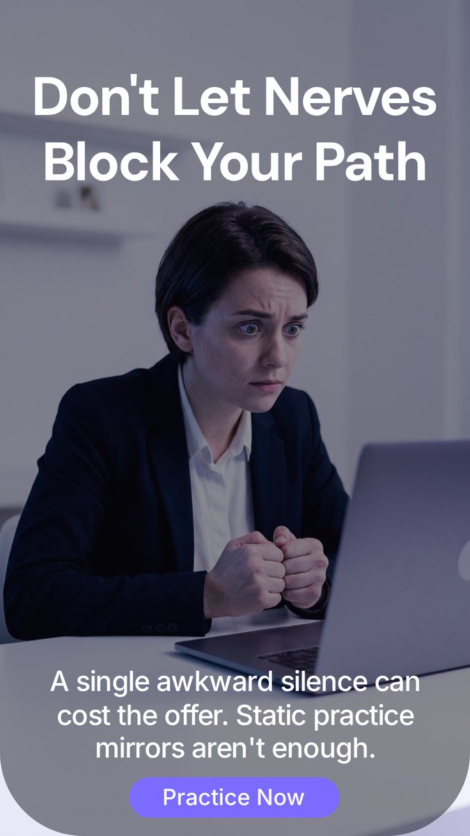iGrowhq's tweet photo. The mirror never punches back.
That’s why rehearsing interview answers in front of one doesn’t survive the moment the hiring manager goes silent and just… waits.
iGrow: AI interview simulation that actually pushes back. https://t.co/jseA25sVdl