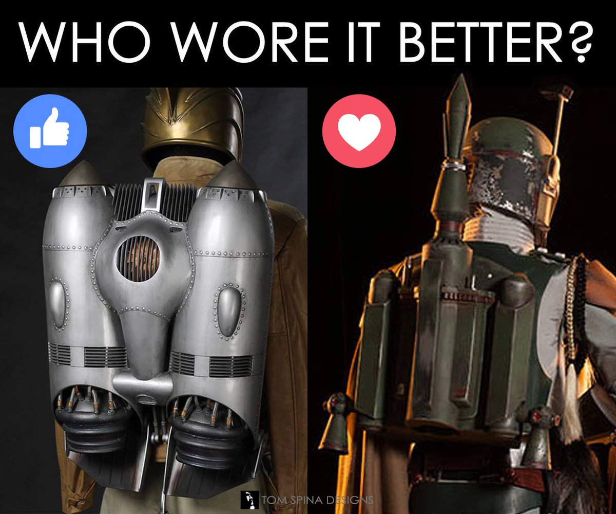TomSpinaDesigns's tweet photo. Ya gotta love jetpacks. Which do you prefer?
#TheRocketeer #BobaFett #Jetpack #MovieProps https://t.co/1vuPQeekCa