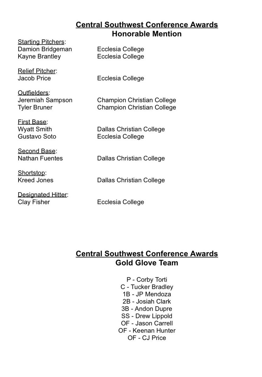 Central Southwest Baseball Conference tweet media