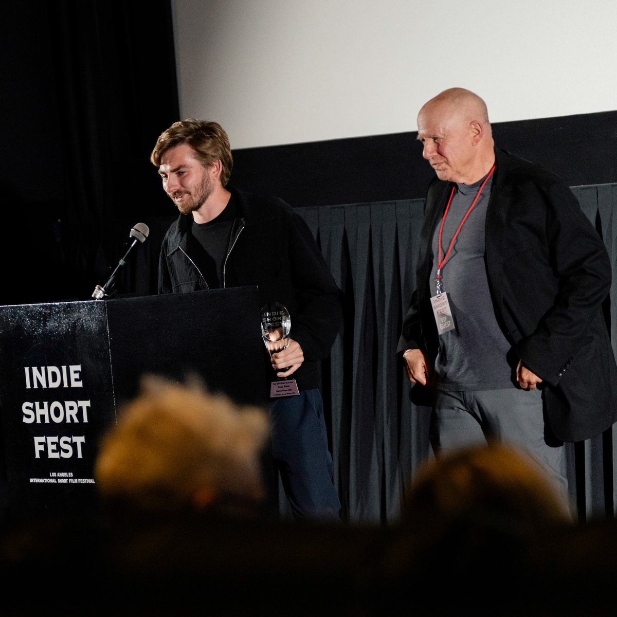 indieshortfest's tweet photo. ANNUAL AWARDS 2025–2026
Regal LA Live, Los Angeles
– Awards Show
Best Sci-Fi Short: "Focal Point" by Raphael Buisson (USA)
– Director Raphael Buisson and producer and lead actor David Alan Graf
#IndieShortFest #AnnualAwards #AwardsShow #FocalPoint #RaphaelBuisson #DavidAlanGraf #BestSciFiShort #SciFiFilm #FilmFestival #IndependentFilm #ShortFilm #LosAngeles #RegalLALive #IndieCinema
