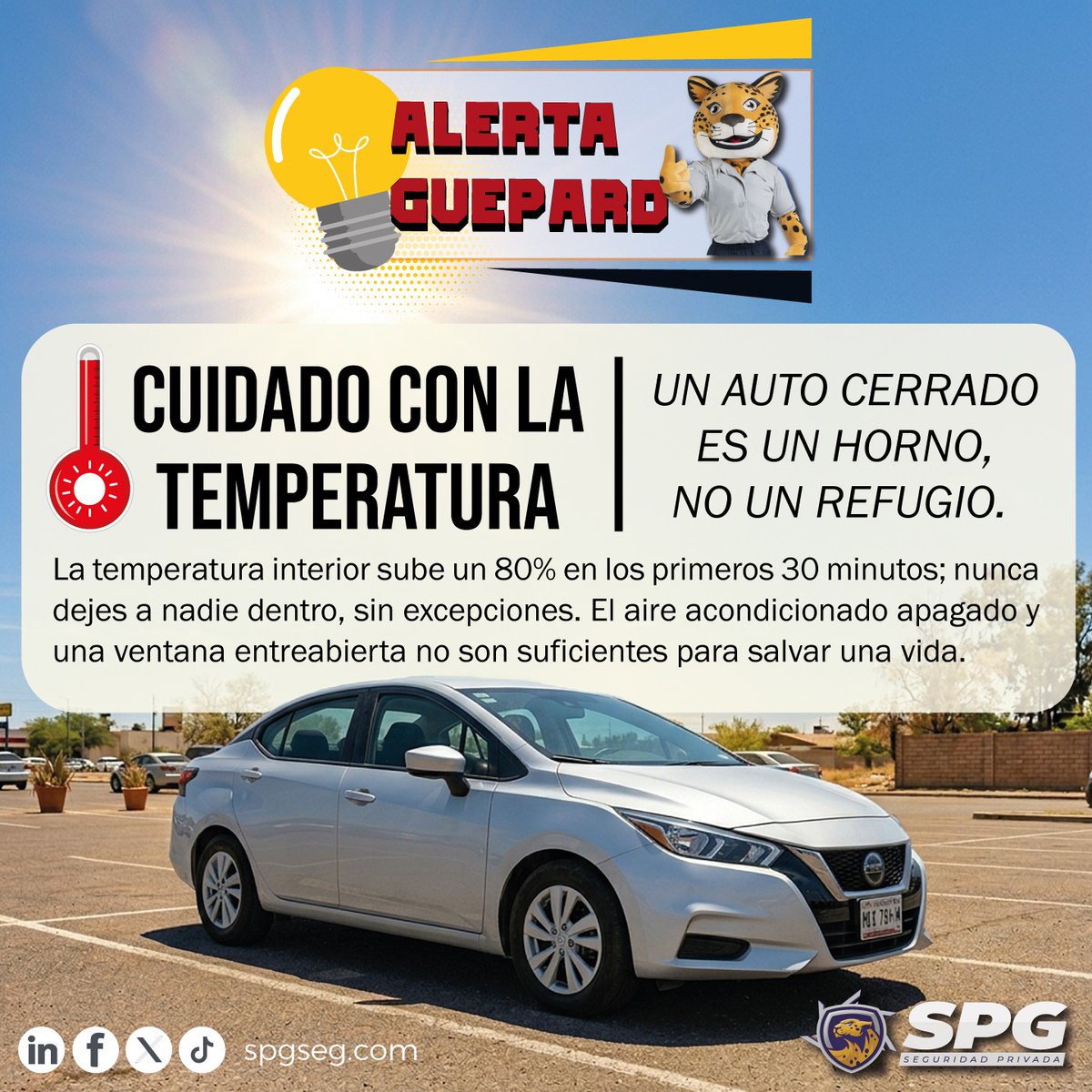 SpgSeg's tweet photo. Te invitamos a leer y compartir las siguientes medidas de prevención ante altas temperaturas 🌡 👇☀

#alertaguepard #altastemperaturas https://t.co/RQ051iqQME