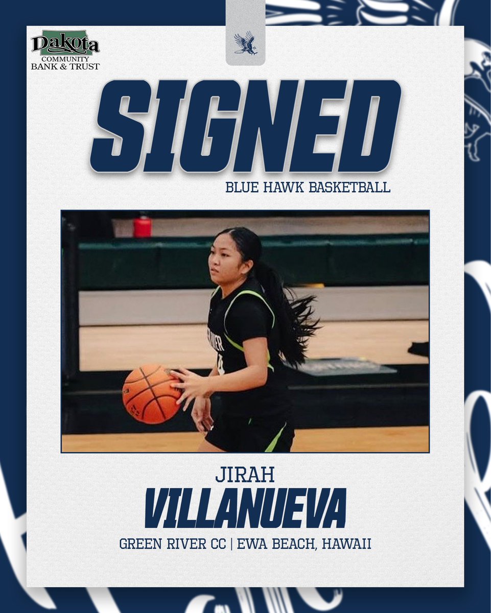 BlueHawkWBB's tweet photo. Signed✍️ 

Welcome to the program Jirah Villanueva !

Jirah joins DSU from Green River College where she was a NWAC West Region First Team selection, as well as an All-Defensive Team Selection during the 2025-26 season. 

#hawksareup #dsubluehawks https://t.co/LN8vlFsN0O