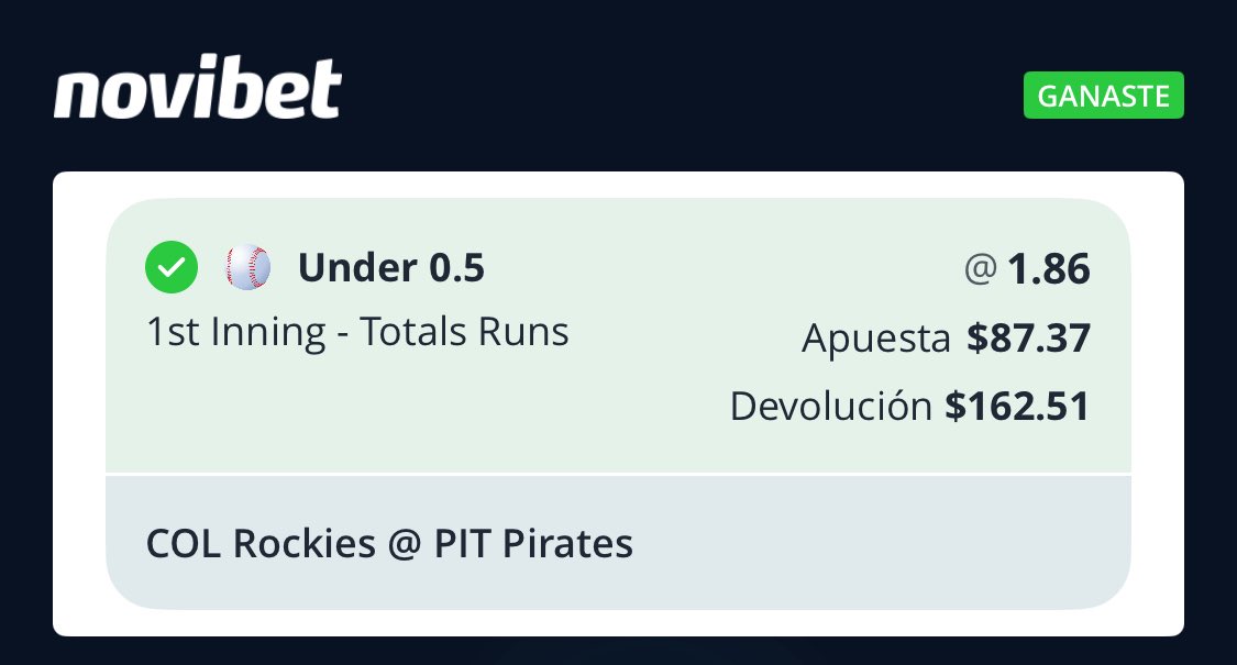 Billithebets's tweet photo. A cajas la segunda del día 😎

Cashhhh 💵💵💵💵💵💵💵💵
 #MLB #NRFI #Rockies   #RAISEIT 🏴‍☠️

#Freepicks https://t.co/jM89OTaEbk