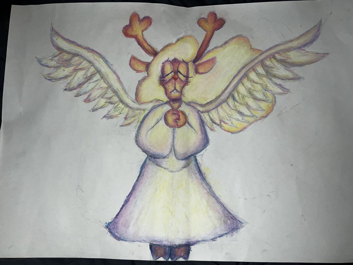 WillowPumpkins's tweet photo. Noelle I drew with soft pastels (this was for an art assignment a couple of months ago) #DELTARUNE #UTDR https://t.co/tDPrsME2py