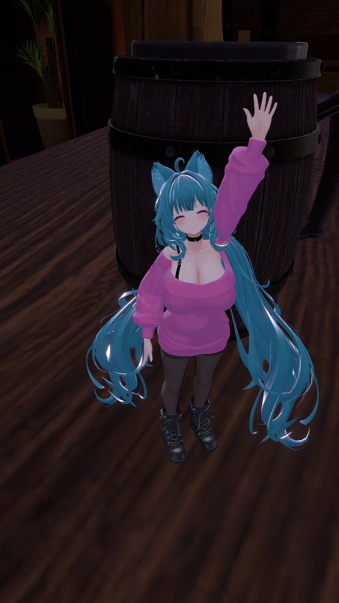 NyarolineVRC's tweet photo. Got a new sweater! I had to custom order it... for... no particular reason...

(thanks @novaenna for telling me about the outfit)

#VRChat https://t.co/Bwczc7LWbu