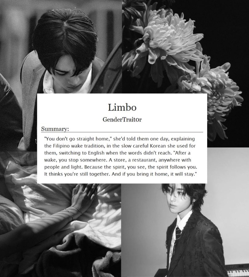 femlixie's tweet photo. Limbo - a Minsung AU 

Pagpag - a Filipino funeral superstition meaning to “shake off” the soul of the deceased. 

CW: MCD!!!, angst, sad Minho
1/1, 2.4k words 
Link: https://t.co/KEXIoxzDpC https://t.co/rtcsbot5Lz