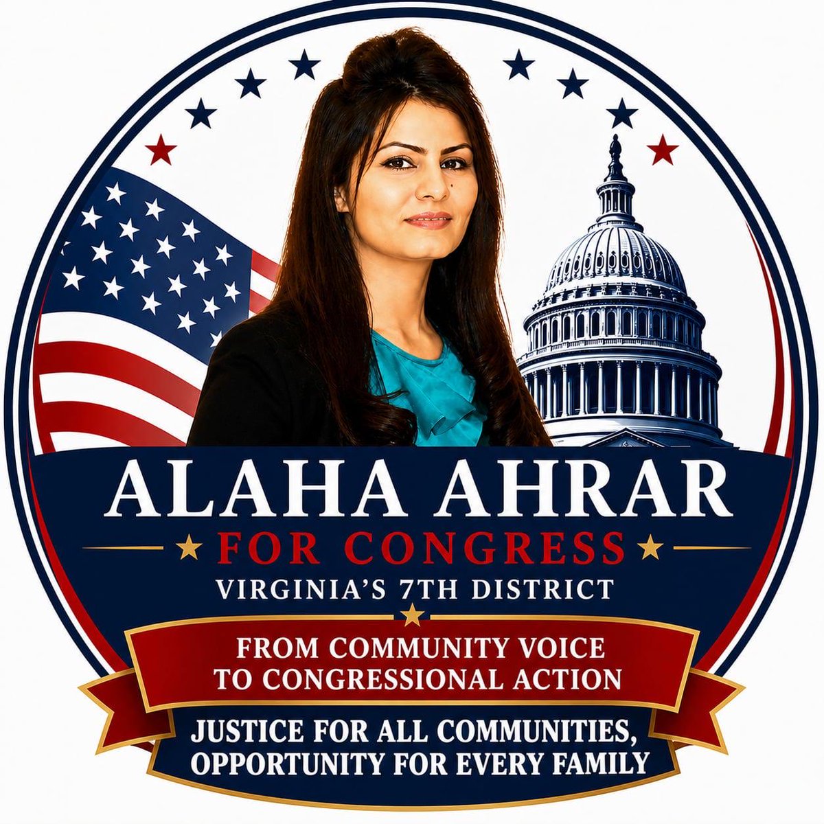 SadiqAminiAFG's tweet photo. .@AlahaAhrar is running for U.S. Congress/#Virginia’s 7th District. She stands for justice &amp; public service. She is the leader we deserve! 

If you can vote, make it count: Register/Support/#Vote! Stand with #women building a better future for #USA/world! 🇺🇸✌️🌍#AlahaForCongress https://t.co/YuvDufQTQG