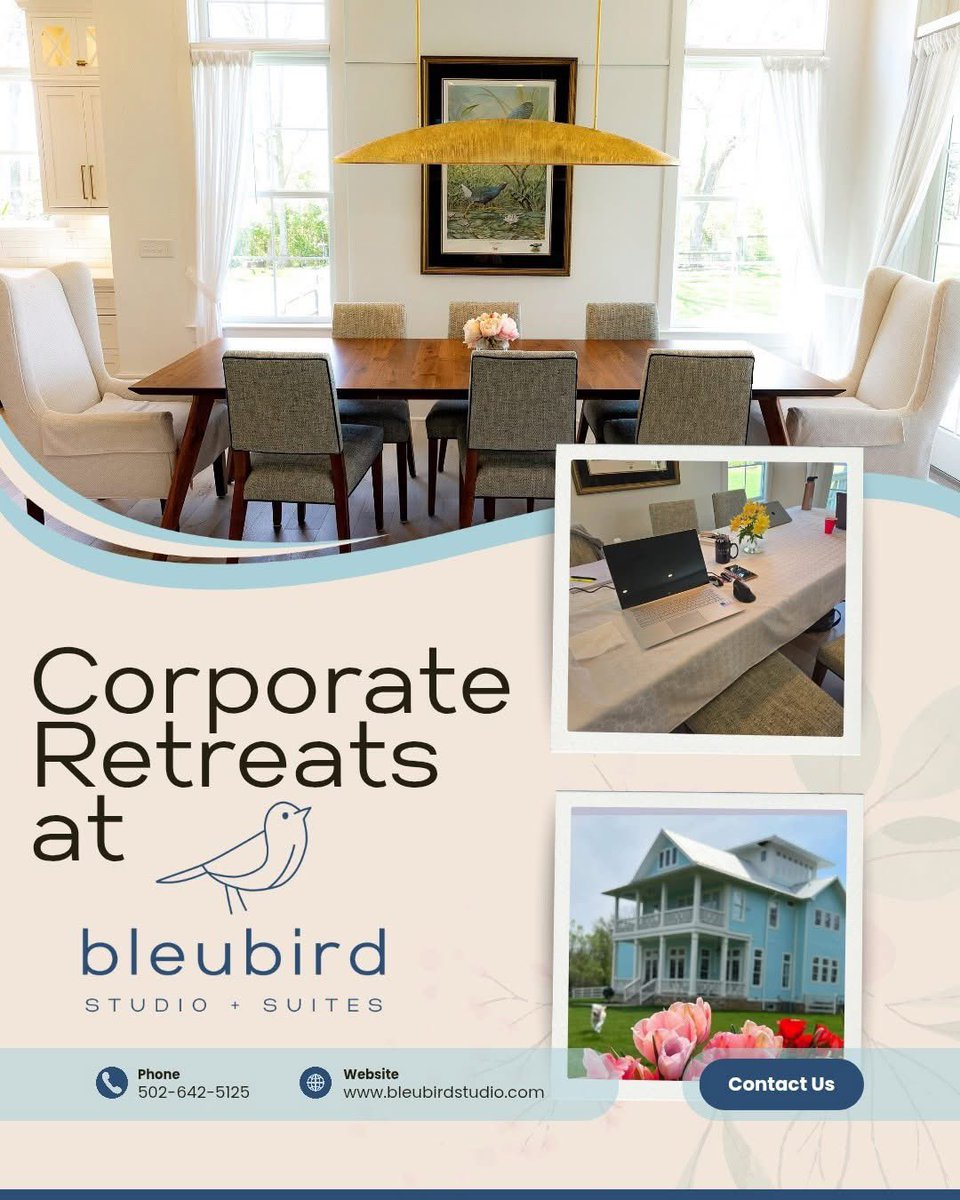 StudioBleubird's tweet photo. A change of space can change everything. Bleubird offers a calm, curated environment perfect for corporate retreats, strategy sessions, and team resets. Meet all day, stay overnight, and give your team the space to think clearly and create boldly.
#CorporateRetreat https://t.co/gPBXeuiD04