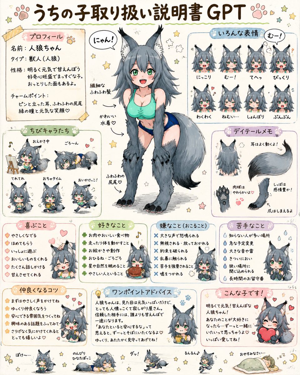 やってみました
人狼ちゃん可愛いね 