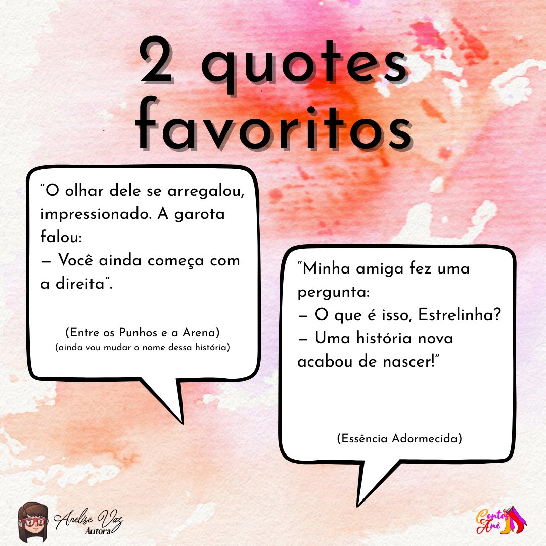 contosane's tweet photo. 🩷 3 indicações: 12 Meses com Minorin, Calliope, O Diário da Escrava Amada;
💜2 Quotes favoritos: Entre os Punhos e a Arena, Essência Adormecida; https://t.co/vezQUQuZGb