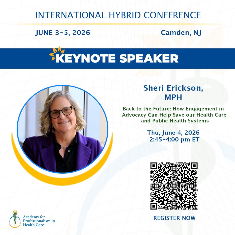 TheAPHC's tweet photo. Shari Erickson will be presenting at our International Hybrid Conference on Professionalism and Advocacy!

From June 3-5, explore the ethics, barriers, and future of advocacy in medicine

📲 Register Now: Scan the QR code in the image to save

#APHC https://t.co/IEPC5K5thx