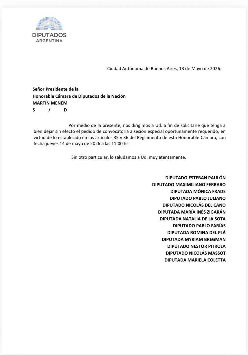 Jesi_mc's tweet photo. Se pospone la sesión por interpelación e inicio de moción censura contra Adorni para el próx miércoles 20/5
Entre los bloques opositores parece que algunos iban a quedar muy mal parados con números flojos para el quorum. Otros sí estaban decididos a sesionar. En 1 semana veremos https://t.co/NtLwRDmHf2