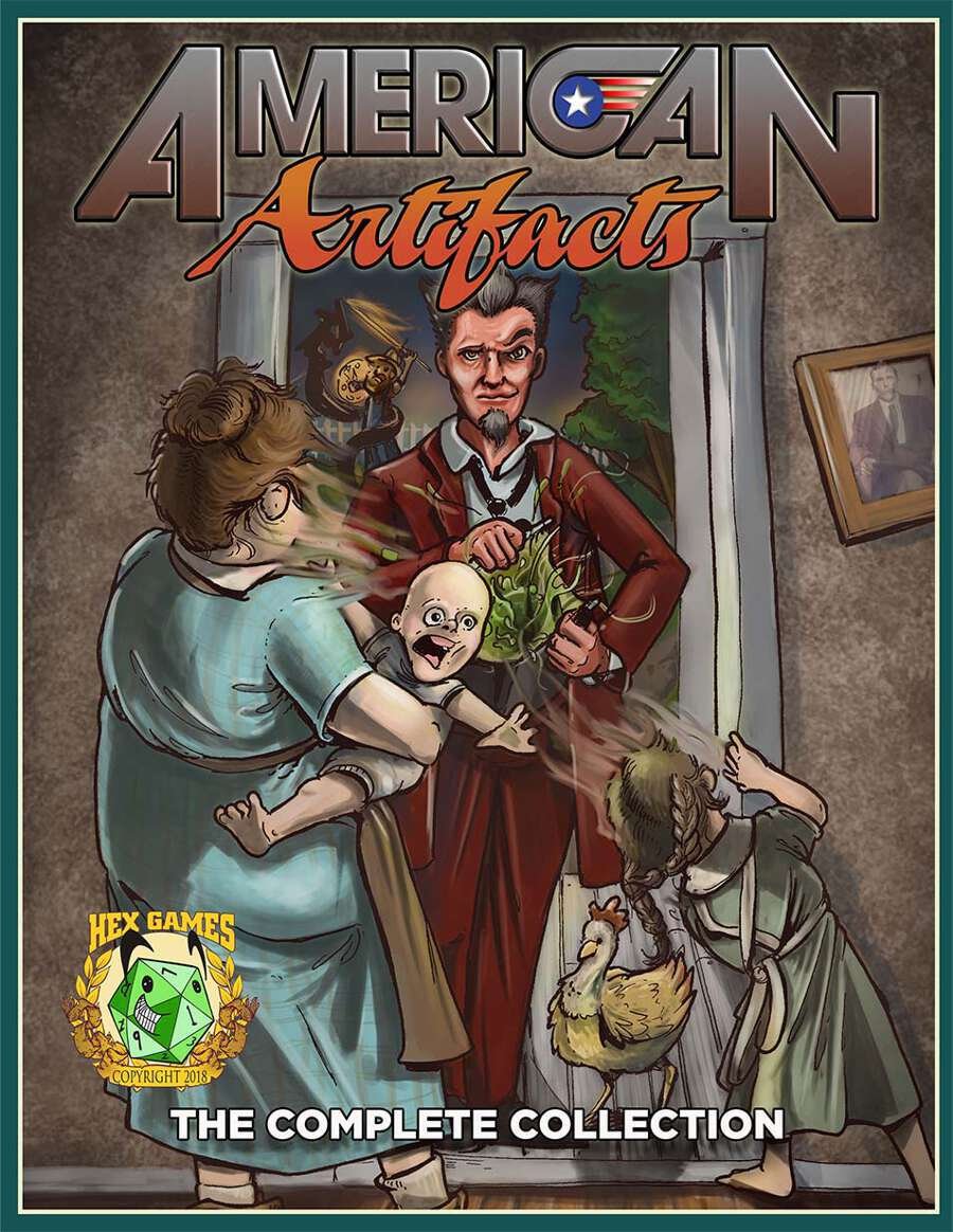 Kingyak's tweet photo. This book prominently features The Devil. Somebody start a campaign to ban it, please. We could use the sales bump. Link in comments. #AmericanArtifacts #Devil #Americana #Magic #MagicalRealism #TTRPG #RPG #Indiegame #MagicItems https://t.co/P3PWZm2FHo