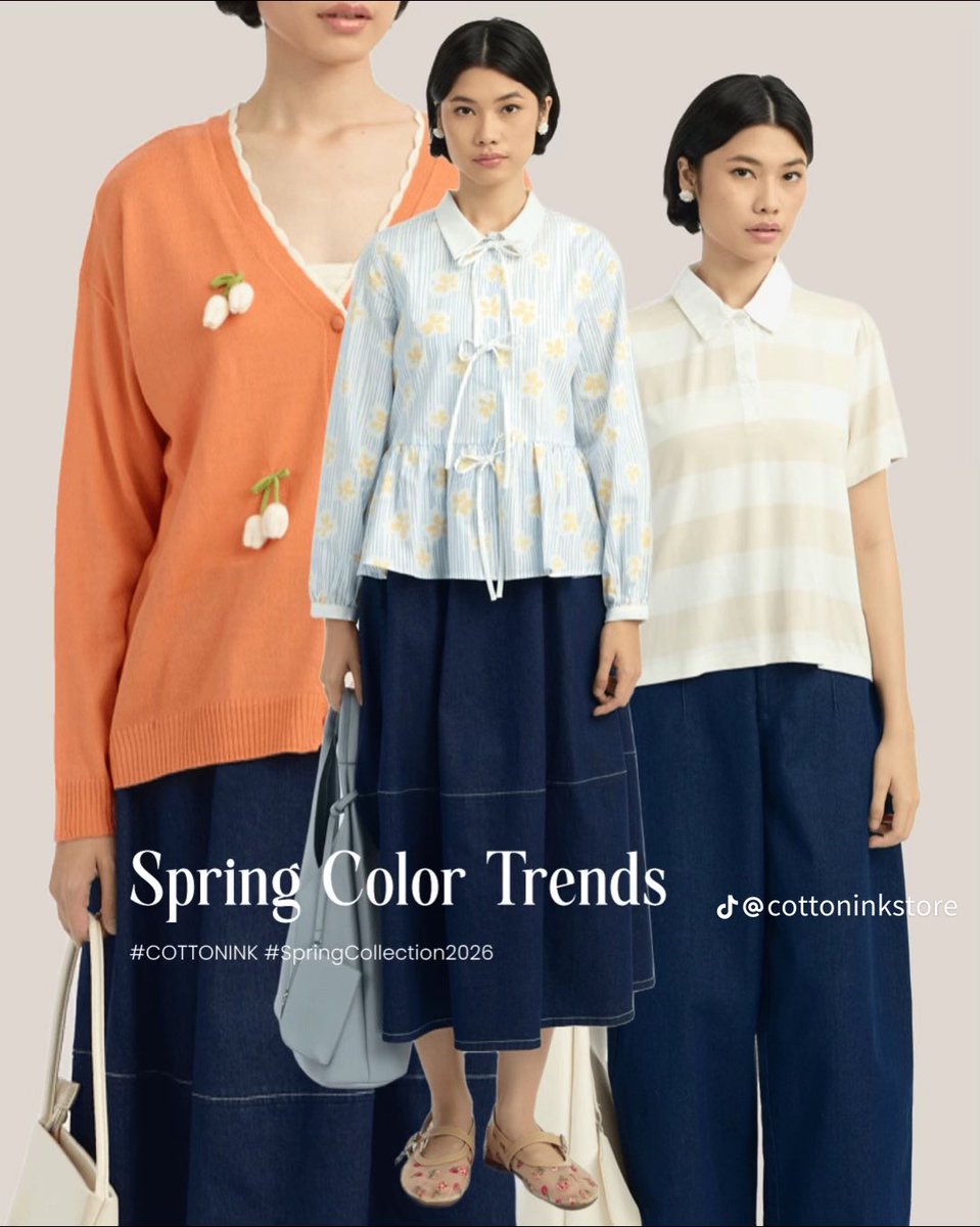 curatedbynov's tweet photo. Local brand indo lagi lucu-lucunya ππ·
You guys should check it out #springcollection2026 dari COTTONINK. Sumpah, palette warnanya cakep-cakep banget, soft dan calming gitu. Cocok banget dipake ngampus maupun hangout bareng temen βοΈπ https://t.co/6wXHHtG2To