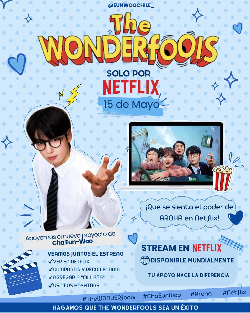 eunwoochile's tweet photo. [📺] ¡El estreno está cada vez más cerca! Este 15 de mayo acompañemos el estreno por Netflix y demostremos el poder de AROHA 
⏰ HORARIOS LATAM 🌎
🕑 2:00 AM
🇲🇽 🇨🇷 🇬🇹 🇸🇻 🇳🇮 🇭🇳
🕒 3:00 AM
🇨🇴  🇵🇪 🇪🇨 🇵🇦 
🕓 4:00 AM
🇩🇴 🇧🇴 🇵🇷 🇻🇪 🇨🇺 🇨🇱 
🕔 5:00 AM
🇦🇷 🇺🇾 🇧🇷 🇵🇾 
#차은우  #TheWonderfools https://t.co/auRWBjSr40