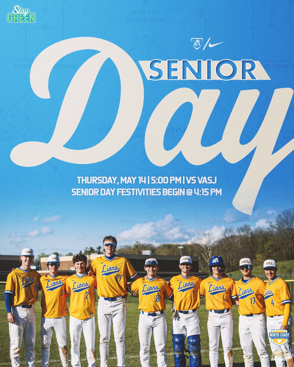 NDCL_Baseball's tweet photo. 𝙎𝙀𝙉𝙄𝙊𝙍 𝘿𝘼𝙔 𝙏𝙊𝙈𝙊𝙍𝙍𝙊𝙒. 🟢

Tomorrow we celebrate a special class that has meant so much to our program. Thank you for the memories, leadership, and brotherhood you’ve brought to NDCL Baseball ⚾️

🆚VASJ
⏰ Senior Day - 4:15 PM
⚾️5:00 PM

#WeAreNDCL | #STAYGREEN🟢 https://t.co/WHsCQpczqK