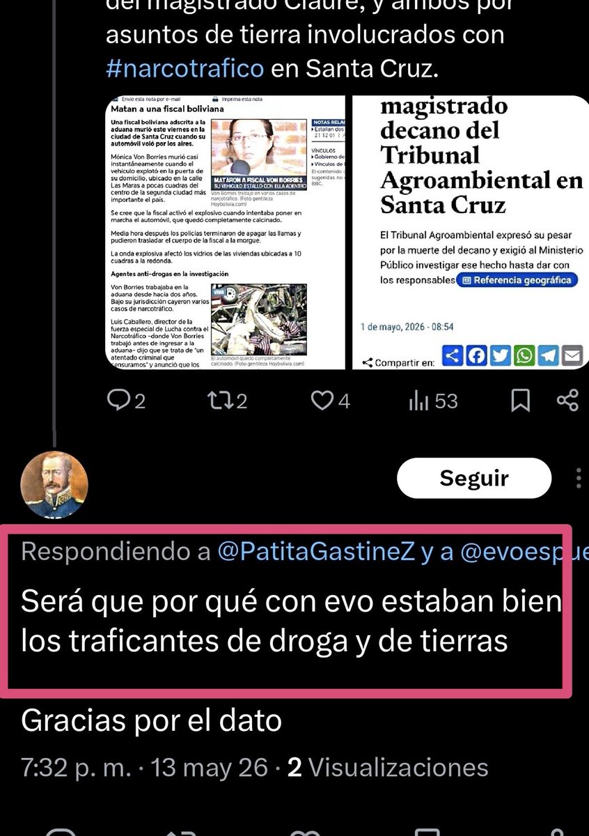 PatitaGastineZ's tweet photo. Mis admiradores "confundidos" no se cansan de hacer gala de su ignorancia, mientras justifican los #SICARIATOS que ocurrieron antes y después del Gobierno de @evoespueblo, obvio la ignorancia, ódio y soberbia no les deja admitir que solo con Evo se vivió en paz y con estabilidad. https://t.co/BJyHwk1Yff