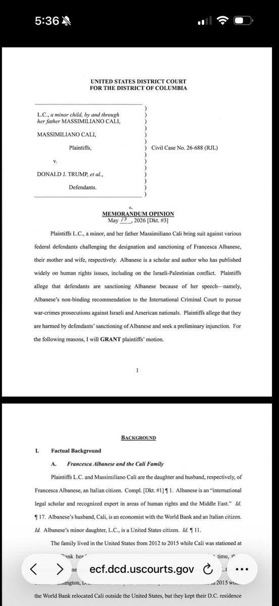 MsJamshidi's tweet photo. Today a federal judge in DC issued a preliminary injunction blocking the U.S. govt from enforcing its sanctions against @FranceskAlbs. This is an extraordinary decision, correct on all fronts, &amp; something anyone whose care about justice should celebrate https://t.co/bva6FN4OEg https://t.co/1yep8aEkyy