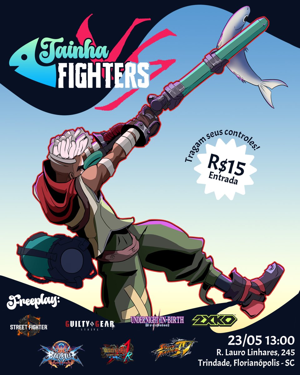FightingamesSC's tweet photo. TEM OFF VINDO AÍ 👀

Confirmado: galera gente fina, freeplay e muito mashing!

Quem puder levar seu próprio setup ajudaria muito👍

VEJO VOCÊS LÁ!!!

📍 CCG Floripa - R. Lauro Linhares, 245, Trindade
🗓️ Sábado, (23/05)
🕒 13:00 https://t.co/R3jd3z3wVK